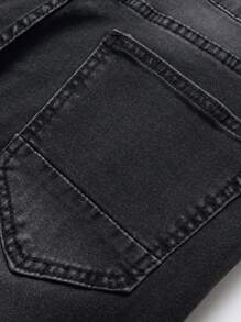 Men's Distressed Stretch Skinny Jeans, Casual Streetwear Slim Fit Pants, Grunge