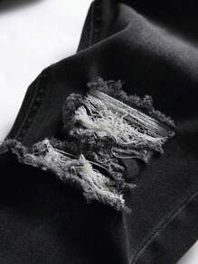 Men's Distressed Stretch Skinny Jeans, Casual Streetwear Slim Fit Pants, Grunge