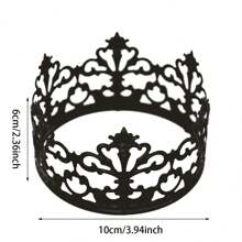 1pc Boxed Metal Hollow Crown Iron Cake Stand (Gold, Rose Gold, Silver, Black), Back To School Valentine Day - Gold - View 2
