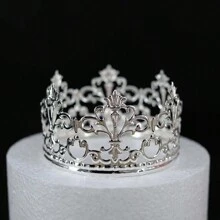 1pc Boxed Metal Hollow Crown Iron Cake Stand (Gold, Rose Gold, Silver, Black), Back To School Valentine Day - Gold - View 7