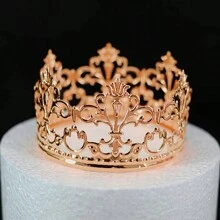 1pc Boxed Metal Hollow Crown Iron Cake Stand (Gold, Rose Gold, Silver, Black), Back To School Valentine Day - Gold - View 8