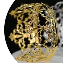 1pc Boxed Metal Hollow Crown Iron Cake Stand (Gold, Rose Gold, Silver, Black), Back To School Valentine Day - Gold - View 5