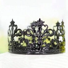 1pc Boxed Metal Hollow Crown Iron Cake Stand (Gold, Rose Gold, Silver, Black), Back To School Valentine Day - Gold - View 9