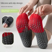 1 Pair Women's Colorblock Pilates Socks, Non-Slip Yoga Socks, Dance Socks, Floor Socks - Multicolor - View 4