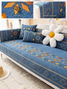 1 pièce Housse de canapé en chenille style bohème, housse de canapé moderne et simple résistante aux animaux de compagnie, convient pour le salon toute l'année