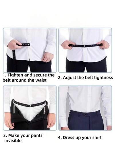 1PC 衬衫防走光正装白领西装衬衫夹男女通用衬衫无痕隐形固定带防皱(长度约80cm，人造材料误差约3-5cm)腰带，返校用品夏季清凉，沙滩，旅行