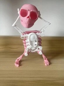 跳舞骷髅人摇摆骷髅 3D 打印发条玩具装饰 - 彩色 - 查看 2