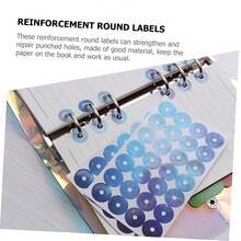 10sheets Loose Leaf Stickers Donut Stickers For Loose-Paper Mini Stickers For Daily Use Paper Reinforcement Circles Hole Punch Reinforcements Labels Hole Sticker Loose Paper Repair - Multicolor - View 7