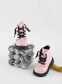 1 Paio di Stivali da Ragazza, Nuovi Stivali alla Caviglia Antiscivolo per Bambini Autunno/Primavera, Neri - Rosa - Visualizzare 5