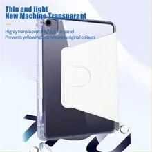 360° 旋转保护壳适用于 iPad 保护壳 Air 1 2 3 4 5 Pro 11 6 7 8 9 代保护壳带笔架折叠支架亚克力透明 - 白色 - 查看 9