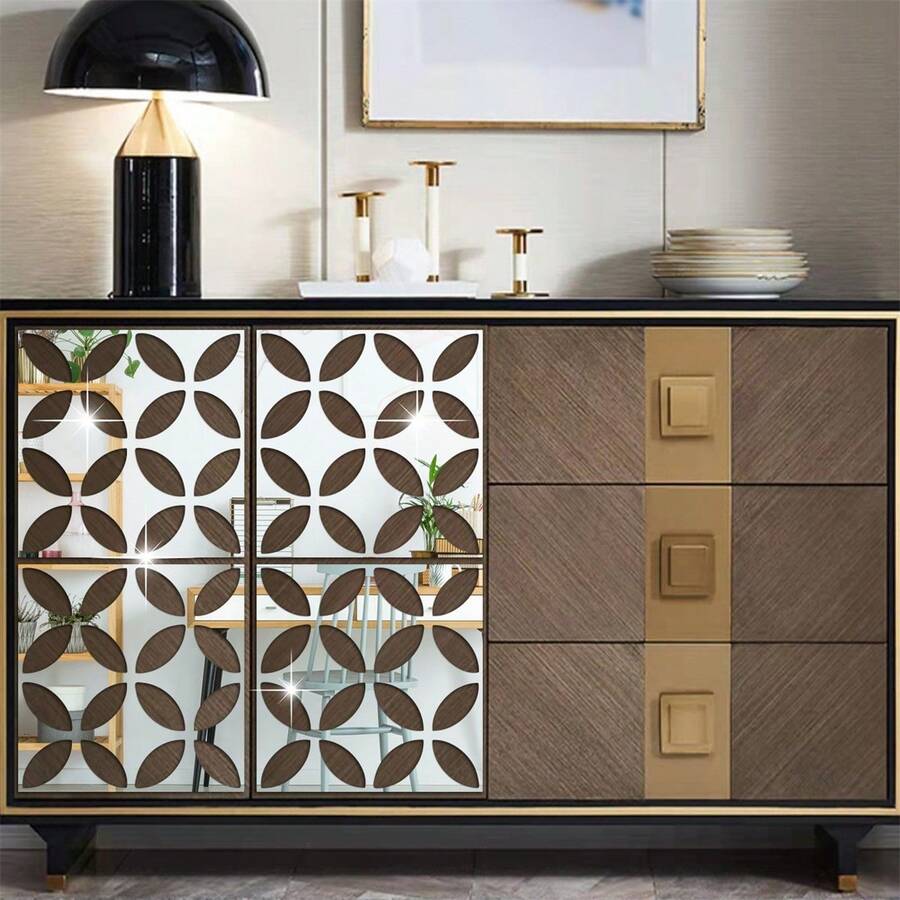 4/8 miếng dán tường gương vuông rỗng bằng acrylic, miếng dán nghệ thuật tự làm sáng tạo, đồ trang trí nhà tự dính cho hành lang, phòng khách, phòng ngủ, phòng tắm bằng nhựa vinyl, dùng để trang trí phòng ngủ, đồ trang trí phòng, dùng để trang trí Halloween, trang trí mùa thu, trang trí lớp học, miếng dán có thể tháo rời - 1mm - Xem 1