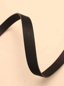 1 pieza de cinturón negro de PU para mujer, diseño único con patrón de flor en relieve