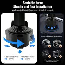 dolwao 1pc Swiveling Car Cup Holder Tray Stand, Vehicle Drink Cup Carrier, Auto Coffee Bottle Mount, Expandable Cup Holder