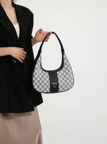 Women's Fashionable Commuter Two-Tone Large Capacity Casual Retro Shoulder Bag, Suitable For Date, Shopping, Gift