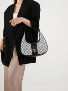 Women's Fashionable Commuter Two-Tone Large Capacity Casual Retro Shoulder Bag, Suitable For Date, Shopping, Gift