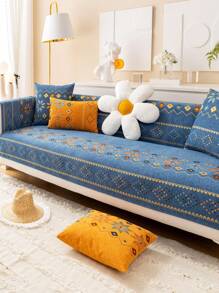1 pièce Housse de canapé en chenille style bohème, housse de canapé moderne et simple résistante aux animaux de compagnie, convient pour le salon toute l'année