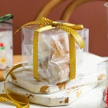 20 PCS Clear Favor Boxes Plastic Clear Gift Boxes Gift Boxes,Transparent, Small, Square, Storage Bins, Empty Boxed Containers, Wedding, Party, Birthday Present,