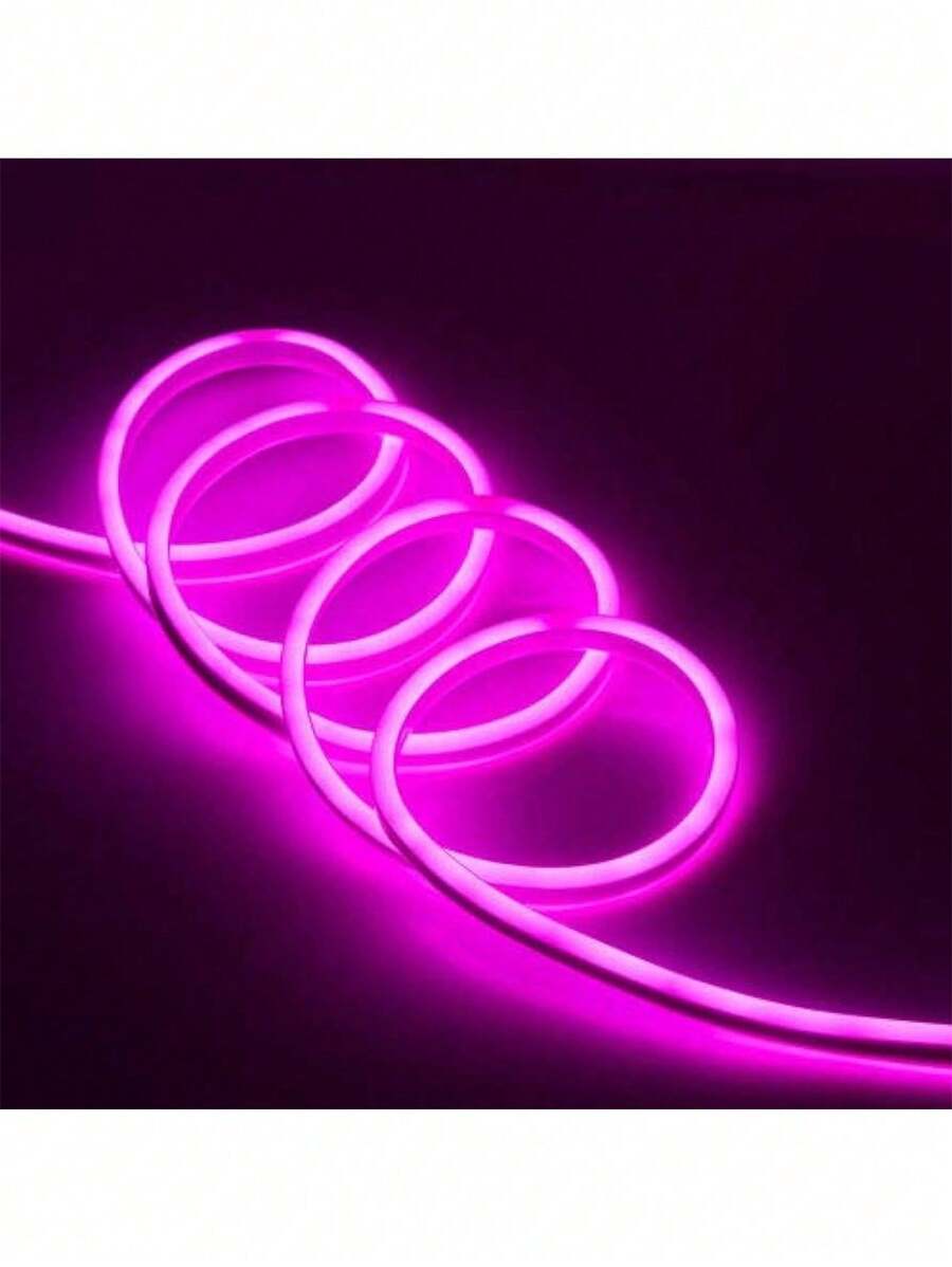 Tira de Neón LED Flexible de 5m ilumina cuarto sala recamara gamer - Rosa - Ver 1