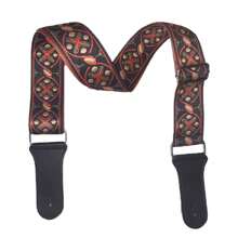 1 Peça Alça de Guitarra Multicolorida com Design Bordado, Serve para Guitarra Acústica, Guitarra Elétrica e Baixo, Inclui Alça para Cabeça do Instrumento, Alça de Guitarra, Acessórios de Guitarra, Guitarra, Capo de Ukulele, Pedal de Guitarra, Acessórios de Saxofone