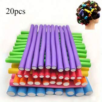 20PCS One-Size (24cm/1.4cm )Flexible Heatless Hair Rollers Bendy Twist Curling Rods For DIY Soft Foam Curls Hair Styling Tools(Random Color), Hair, Travel Accessories, College Dorm Essentials, Curling Iron, Flexi Rods, Curly Hair Brush, Bobby Pins, Heatless Curls, Hair Tools, Hair Curler, For Barber Salon Beauty Back To School, Travel Holiday Essentials,Heatless Waves,Travel Essentials,Travel Essential,Hairstyle,Hairdressing,Curly Hair,Hair Rollers,Hair Curler,Heatless Curl,Heatless Curls,Hair Curlers,Rollers,Hair Curl,Rollers For Hair,Curly Hair Tools,Hair Rollers,Hair Roller,Curls Diffuser,Hair,Travel,Hair Products,Hair Tools,Hair Stuff,Barber,Barber Accessories,Barbershop,Hairdressing Equipment