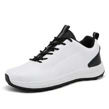 男士高尔夫球鞋，防滑、透气、舒适 - 黑與白 - 查看 2