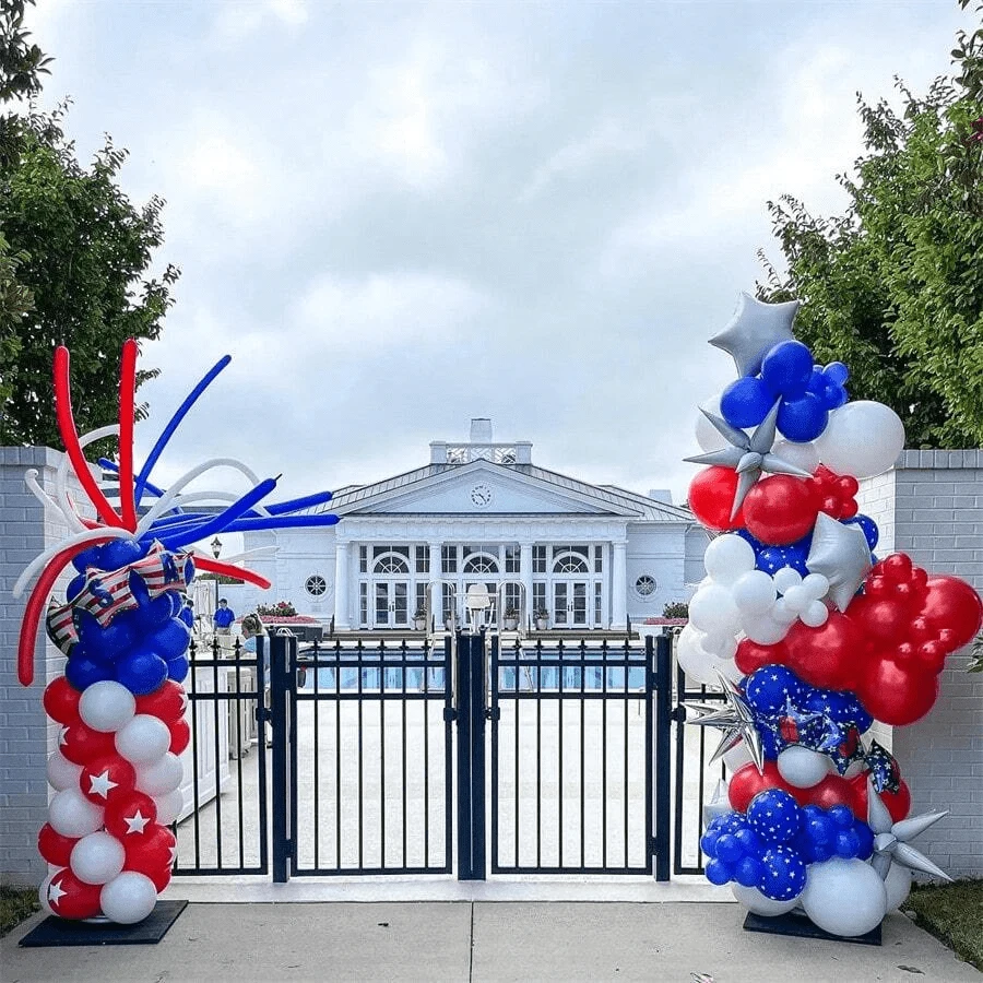 July 4th Balloon Arch Garland Kit Red White Blue Balloon Arch For