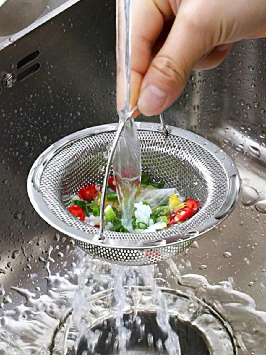 1 件圆形排水过滤器,银色不锈钢毛发收集器,适用于家庭 - 銀色 - 查看 1