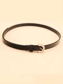 1 cinturón de PU personalizado para mujer con hebilla en forma de D, cinturón decorativo versátil para la cintura