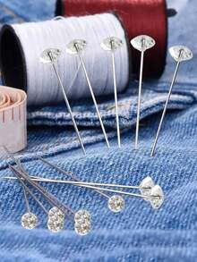 100 cái/bộ Bộ dụng cụ may mini phong cách Bắc Âu Kết hợp hộp may vá di động để sử dụng trong khách sạn - trắng - Xem 3