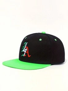 Mexican Flag Color Gothic Letter 'LA' 3D Embroidered Flat Brim Snapback Hip Hop Baseball Cap, Street Style - Hip-hop Cap - View 8