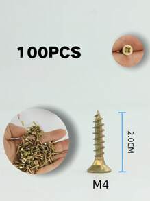 60 PEÇAS/100 PEÇAS/285 PEÇAS - Parafusos de Perfuração de Alta Resistência em Fibra de Madeira - Revestimento de Zinco Amarelo - Adequado para Madeira, Alumínio e Drywall - Tamanhos Disponíveis M4 (16-50mm)