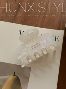 1pc Vintage Square Hollow Alloy Large Hair Clip, Elegant Design 'France' Branded Hairpiece Accessories For Women Hair Claws Claw Clips Hair Clips Hair Jaw Clip Hair Clamps Hair Clutch Hair Catcher Clip