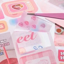 Sweet Party Themed Sticker Book, Cute Pink Stickers Collection For DIY Scrapbooking, Planner Decor, Phone Decoration Back To School