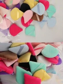 50piezas/30piezas/20piezas/10piezas/5piezas Esponjas de maquillaje triangulares con acabado aterciopelado, adecuadas para fijar el maquillaje, textura suave y esponjosa, aplicables para polvos faciales y corporales, set mixto de herramientas de belleza para maquillaje (color aleatorio) - Multicolor - Ver 7