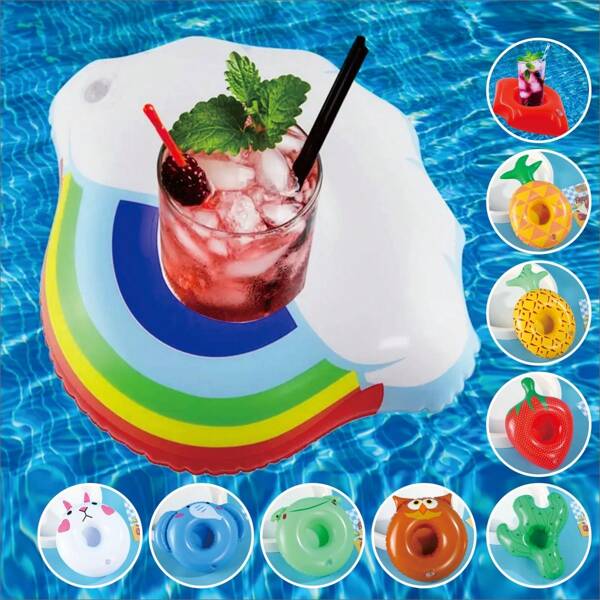 1pc Floating Inflatable Cup Holders Beverage Coasters, Inflatable Floating Cup Holder, Swimming Pool Beverage Coaster, Mini Floating Cup Holder, Summer Swimming Pool Party Decoration