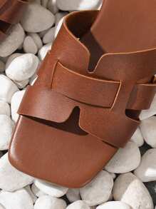 Women's Fashion Weave Flat Sandals, Beach Wear, Peep-Toe, Slip-On, Breathable, Versatile Anti-Slip Sandals, Wear-Resistant, Casual Plus Size Sandals