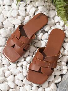 Women's Fashion Weave Flat Sandals, Beach Wear, Peep-Toe, Slip-On, Breathable, Versatile Anti-Slip Sandals, Wear-Resistant, Casual Plus Size Sandals