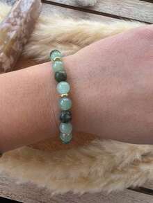 1 Vòng Tay May Mắn Được Làm Bằng Đá Aventurine Xanh, Đá Quý Ngọc Tự Làm Vòng Tay Trang Sức Thủ Công Bằng Thép Không gỉ Vàng Vòng Tay Pha Lê Chữa Bệnh Quà Tặng Cho Nam Nữ Cô Gái Giảm Lo Âu - Nhiều màu - Xem 2