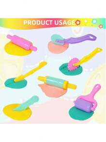 22pcs/7pcs Playdough Tool Set - Plastic Craft Accessories, Suitable For Christmas, New Year, Easter, Birthday, 2026 New Year, Back To School, Halloween, Party Gifts. Includes Animal Shaped Cutters, Multi-Color Options - Multicolor - View 2