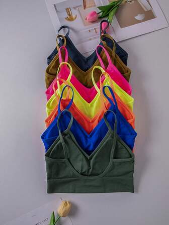 7st/set Dam Sport Trådlös Comfy BH, Underkläder