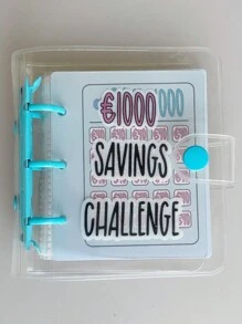1个小号迷你口袋便携式1000储蓄挑战贴纸，储蓄贴纸，储蓄挑战信和信封，信封储蓄挑战，迷你预算贴纸和现金信封，返校季