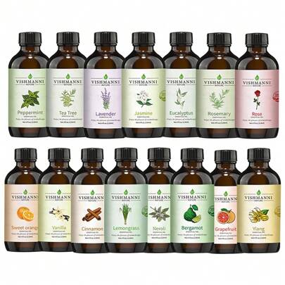 1pc 100% Pure Natural Plant Essential Oil, Suitable For Living Room, Bedroom, Bathroom Humidifier, Air Freshening, Odor Removal, Energy Boosting, Sleep Promoting, Stress Relieving, 118ml, Multiple Scents, Standard Formulation,Aromatherapy,House Freshener,Diffuser,Gift,Home Decor