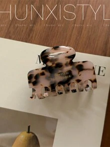 1pc Vintage Square Hollow Alloy Large Hair Clip, Elegant Design 'France' Branded Hairpiece Accessories For Women Hair Claws Claw Clips Hair Clips Hair Jaw Clip Hair Clamps Hair Clutch Hair Catcher Clip