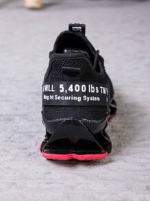 Zapatos deportivos de hombre tipo cuchilla, zapatos para correr transpirables y amortiguadores, para correr, cancha de tenis, ligeros antideslizantes, zapatos deportivos para caminar, cómodos de poner y quitar con suela suave - Negro - Ver 6