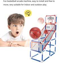 Juego de Aro de Baloncesto para Niños, con 2 Pelotas, Incluye Bomba de Aire - Sistema de Tiro de Baloncesto Interior y Exterior, Para Niños Pequeños y Niños, Diversión Para Todas las Edades - Juguetes Deportivos para Niños y Niñas