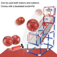 Juego de Aro de Baloncesto para Niños, con 2 Pelotas, Incluye Bomba de Aire - Sistema de Tiro de Baloncesto Interior y Exterior, Para Niños Pequeños y Niños, Diversión Para Todas las Edades - Juguetes Deportivos para Niños y Niñas