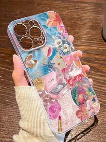 1pc Colorful Disco Ball Design Transparent TPU Full Body Shockproof Anti-Fingerprint Phone Case Compatible With IPhone - Multicolor - View 3