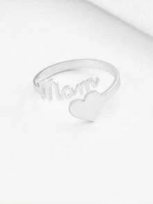 1 Tên thời trang và được cá nhân hóa, chữ cái và số tiếng Anh, nhẫn hình trái tim có thể điều chỉnh, quà tặng hoàn hảo, trang sức hàng ngày của phụ nữ, nhẫn hình trái tim, phong cách thanh lịch tối giản, quà tặng chương trình tài năng, phụ kiện sinh nhật phong cách trung tính, quà tặng Giáng sinh thời trang cho gia đình, quà tặng Ngày của Cha, cổ điển đơn giản, thích hợp để đeo hàng ngày và làm quà tặng, trang sức Ngày của Mẹ, thích hợp cho mọi mùa - Bạc - Xem 2