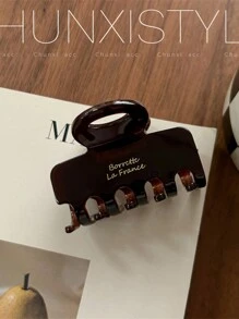 1pc Vintage Square Hollow Alloy Large Hair Clip, Elegant Design 'France' Branded Hairpiece Accessories For Women Hair Claws Claw Clips Hair Clips Hair Jaw Clip Hair Clamps Hair Clutch Hair Catcher Clip