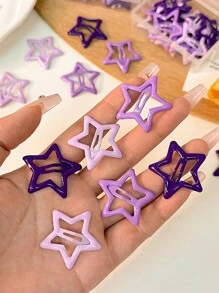 8 paars metallic stervormige haarspelden, retro mini-haaraccessoires, decoratieve haarspelden in Y2K-stijl voor vrouwen, schattig dagelijks gebruik, Schooly2k klauwen, haarklemmen, haarspeldjes
